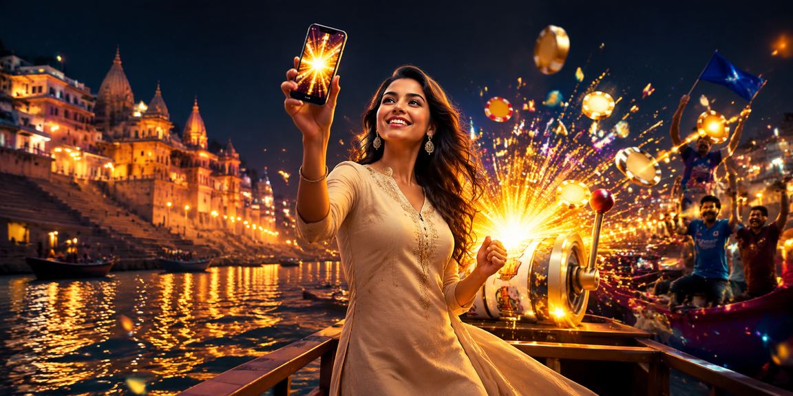 Slot game featuring Indian Varanasi ghat theme
